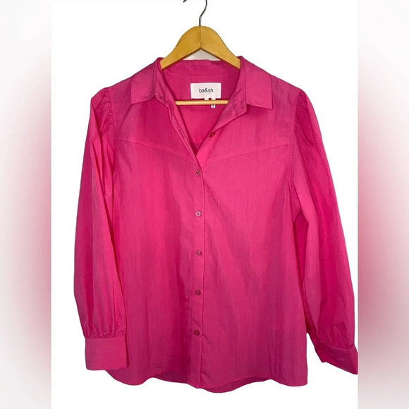 ba&sh Prasil Fuchsia Button Up Shirt - Picture 5 of 11